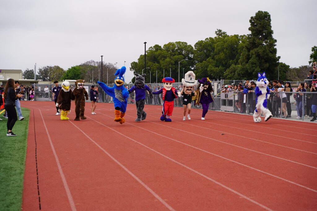 Mascots from Garden Grove's eight high school campuses kick off the 52nd Special Games with a race.