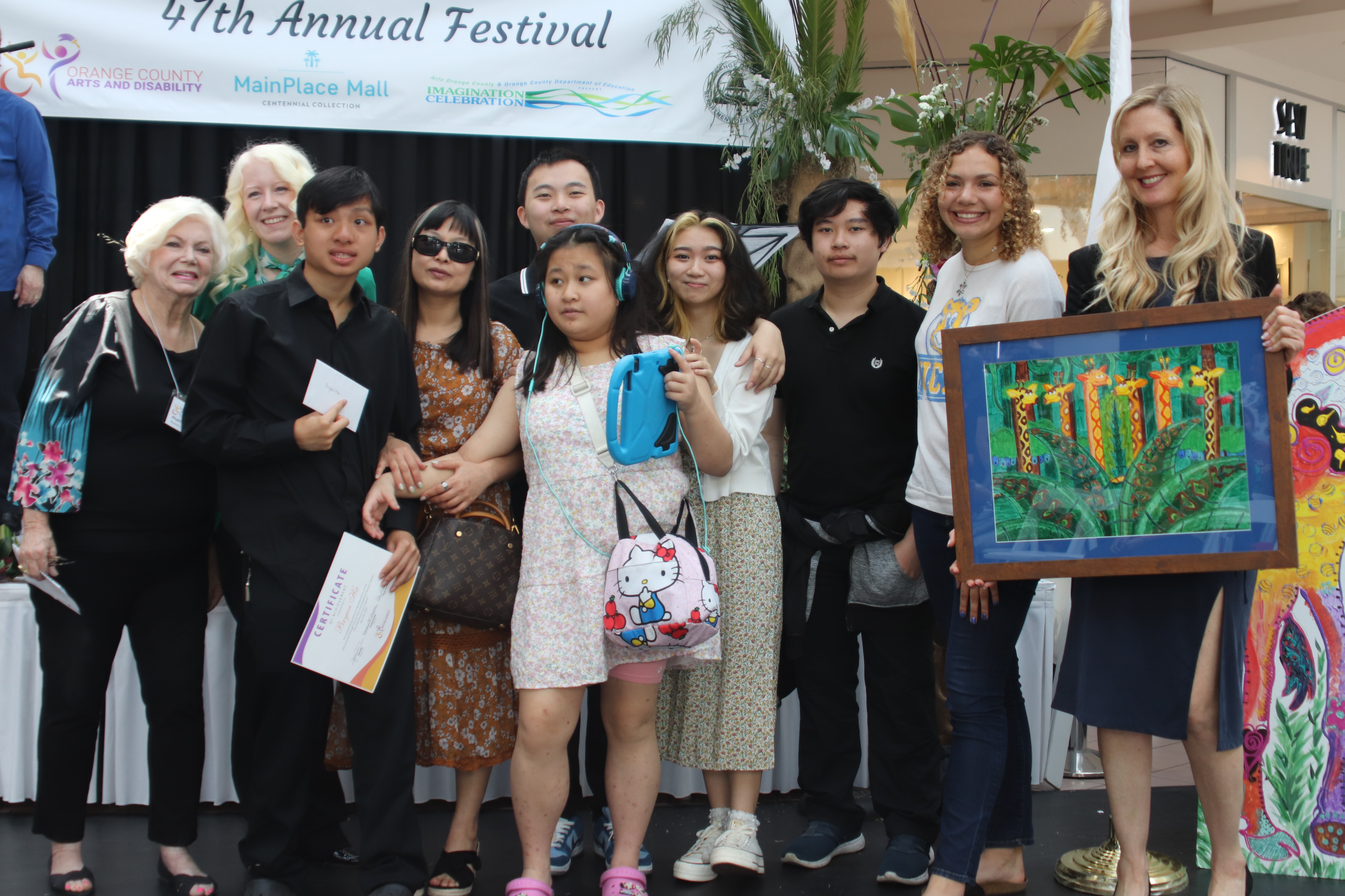 Student Bryan Ha and family at the OC Arts and Disability Festival