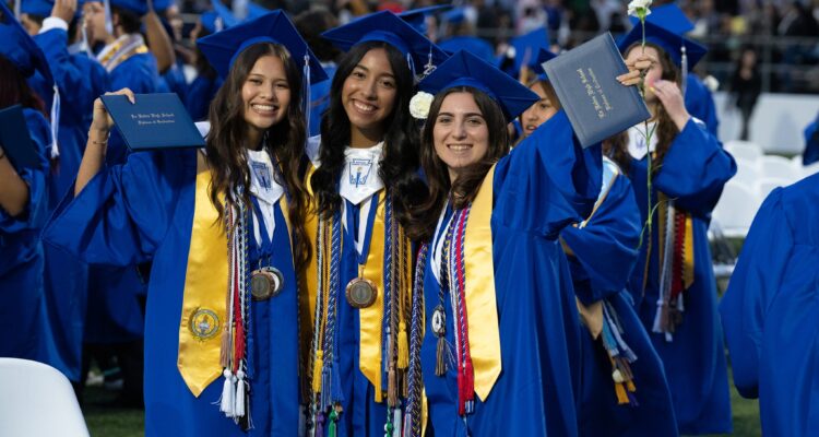 Students from La Habra High School celebrate their graduation ceremony. (Courtesy of Fullerton Union High School District)
