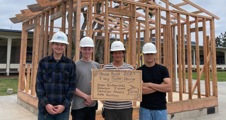 Marina High School students passive solar house build