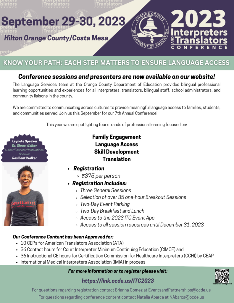 2023 Interpretation and Translation Conference flyer