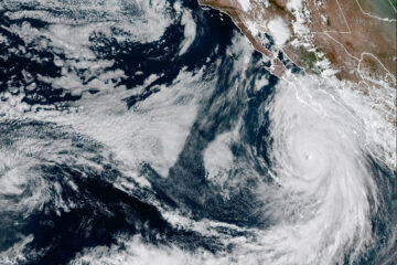 Satellite image of Hurricane Hilary