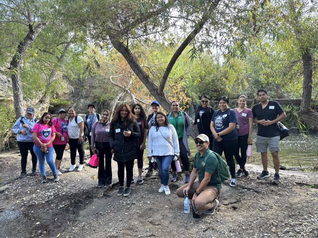 Inside the Outdoors program naturalists host Anaheim Elementary School District parents for a field trip to Santiago Oaks Regional Park on Oct. 26. (Courtesy of Anaheim Elementary School District)