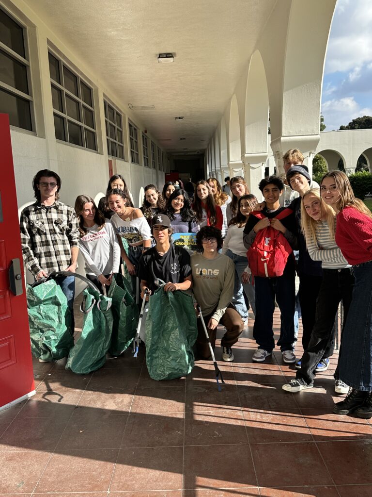 Student members from the Environmental Science, Alliance for Sustainability and STEM Scholars clubs gathered in November to collect trash on campus and a nearby parking lot. 