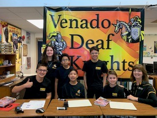 The team from OCDE’s Deaf and Hard of Hearing Program at Venado Middle School was supported by teacher Janet Dicker throughout the competition process.