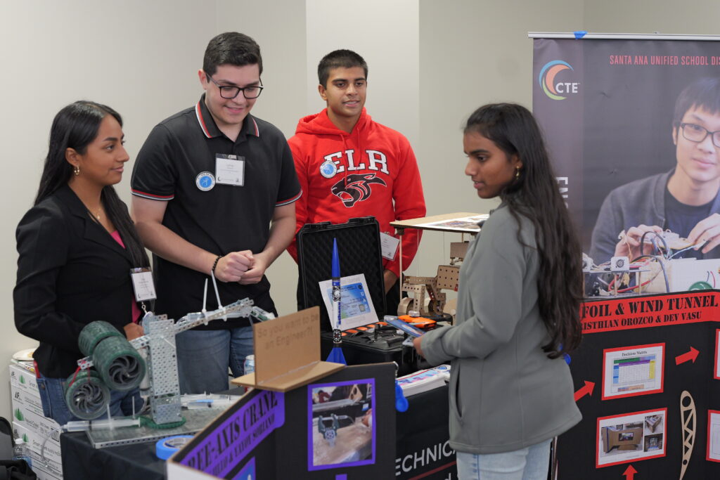 Segerstrom High School students in the engineering career pathway present their projects at the OC Pathways Showcase.