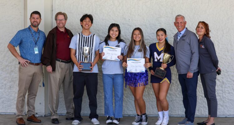 Marina High School students claimed their title as three-time champions in the Huntington Beach Union High School District’s canned food drive competition with more than 12,600 items.