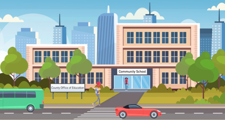 Video screenshot showing animated community