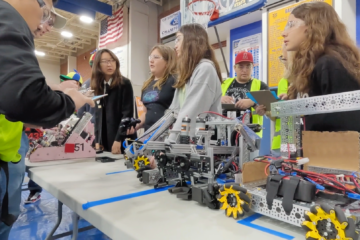 Students at robotics contest