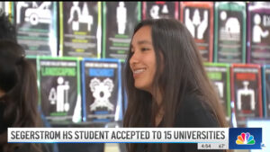 Student Brandy Figueroa, from the Santa Ana Unified School District, received acceptance letters from 15 universities.