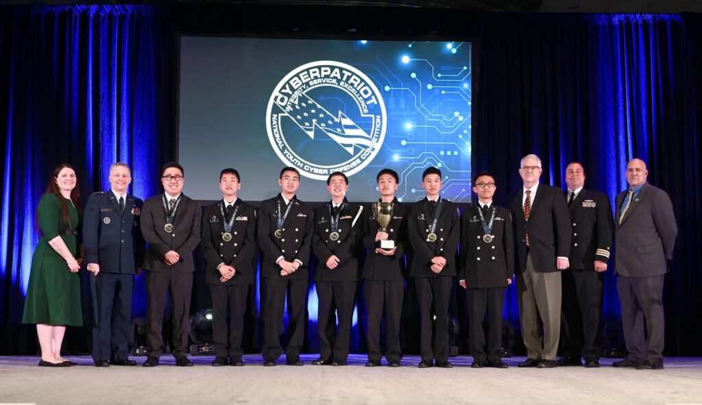 Troy High School's W.A.T.T. team wins first place overall at the CyberPatriot XVI National Finals. (Courtesy of Mike Tsukamoto / Air & Space Forces Association) 