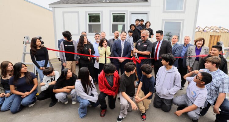 The Fullerton School District held a ribbon-cutting ceremony at Nicolas Junior High School to unveil the first 192-square-foot structure in its tiny home project on Tuesday, May 21.