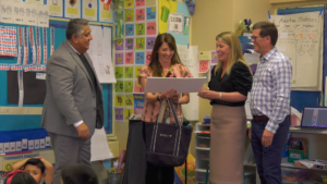 Arbolita Elementary School teacher Kathryn Mayfield is announced as a 2025 Orange County Teacher of the Year finalist on Thursday, May 2.