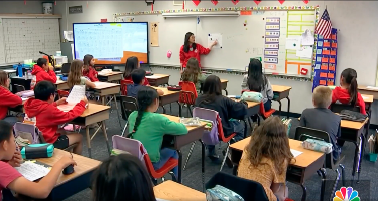 Marian Bergeson Elementary School students learn Mandarin Chinese as part of the school's one-way language immersion program. (Courtesy of NBC 4 Los Angeles)