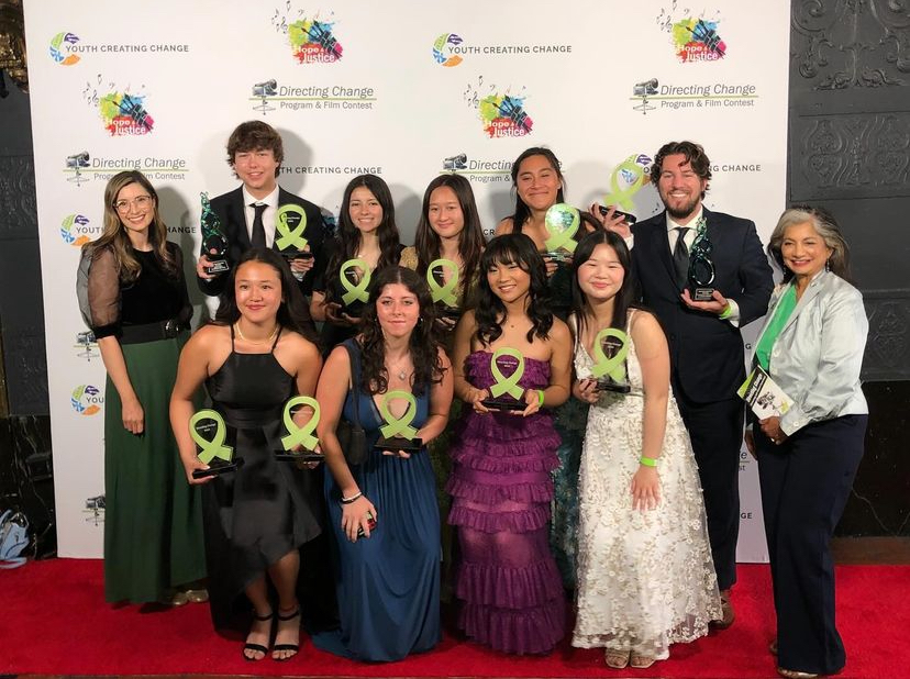 Los Alamitos High School students win first place in the "mental health" and "through the lens of culture" categories at the 2024 Directing Change Film Program and Contest awards on May 21. (Courtesy of Los Alamitos Unified School District)