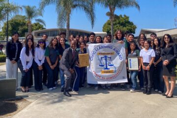 Cropped AUHSD Civic Learning Award with Guerrero and Thurmond