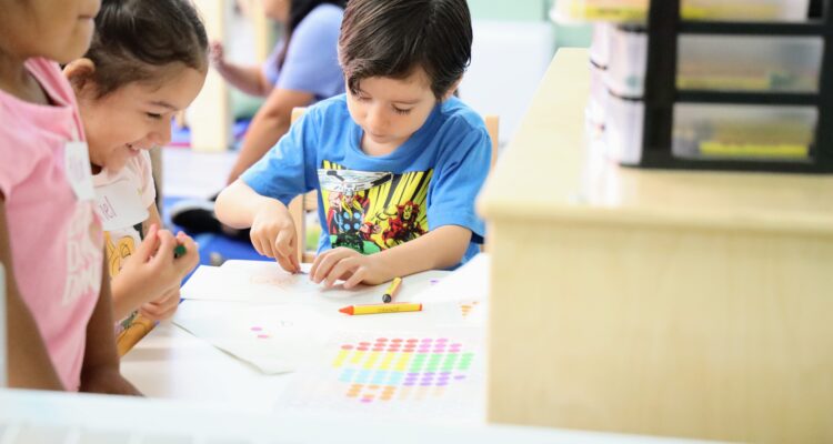 Maple Elementary School transitional kindergartners participate in hands-on activities in their Reggio-inspired classroom. (Fullerton School District)