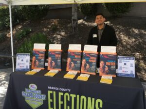 Orange County Registrar of Voters booth