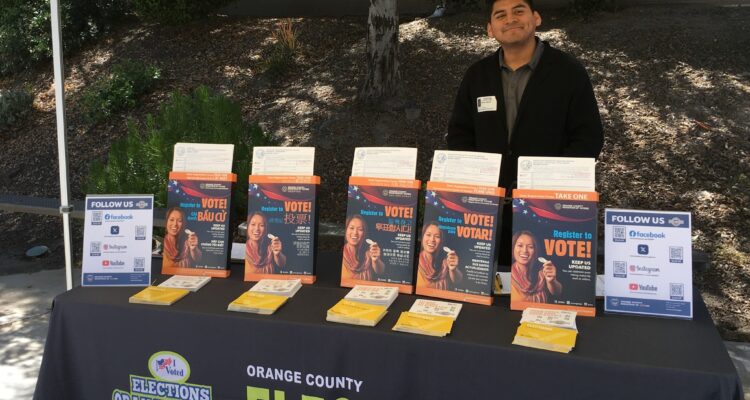 Orange County Registrar of Voters booth