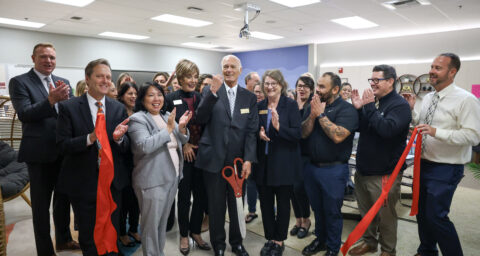 Huntington Beach Unified High School District Board of Education trustees and staff attended a ribbon-cutting ceremony for Ocean View High School’s new WellSpace on Tuesday, Oct. 8.