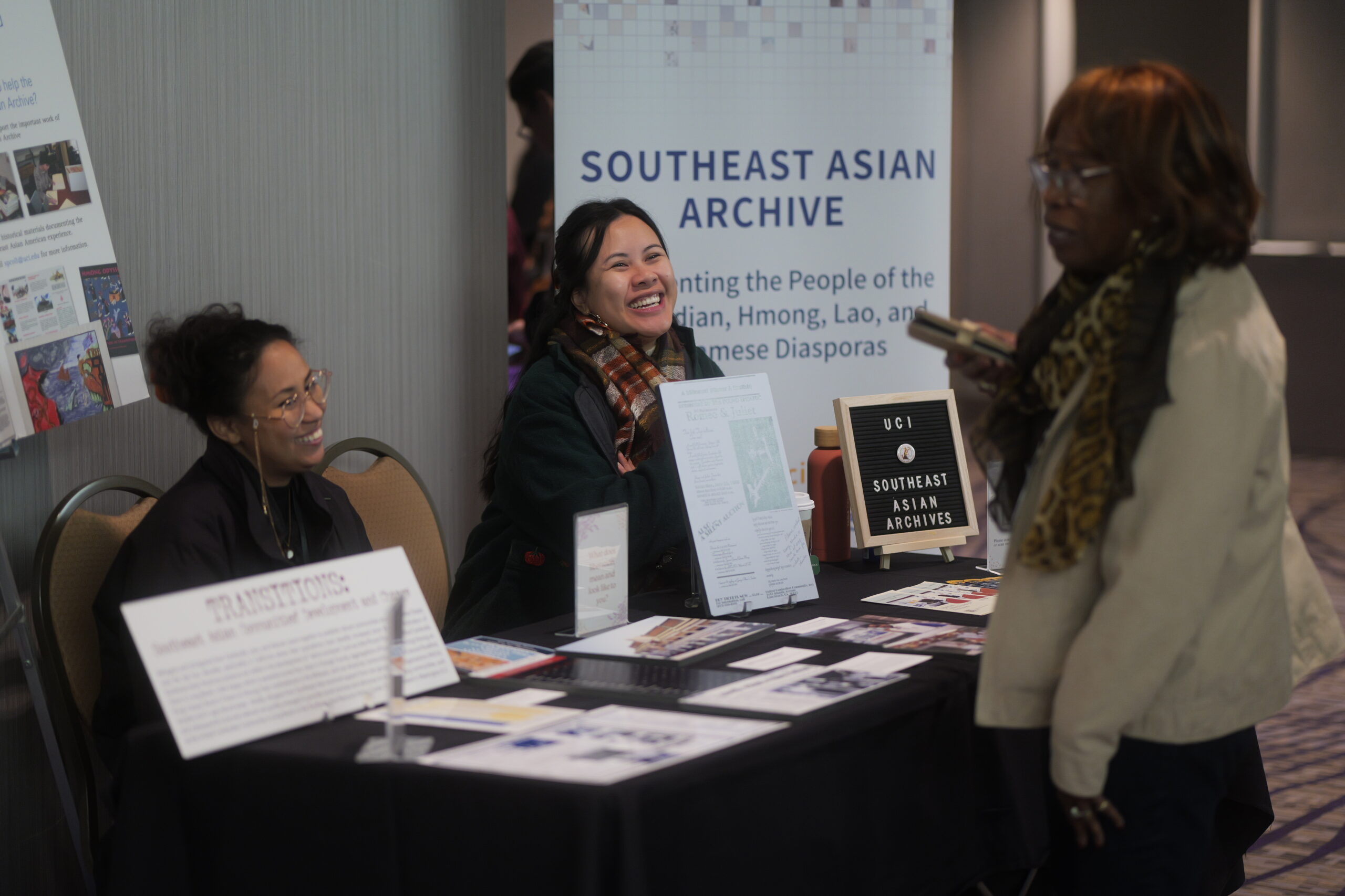 Exhibitors from 12 community partners, including the Southeast Asian Archive at the University of California, Irvine, showcased resources and support for the curriculum during the conference.