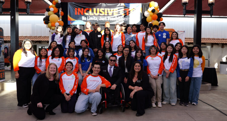 Orange County Superintendent of Schools Dr. Stefan Bean, OCDE director of career education Kathy Boyd and more celebrate the 12th annual OC Pathways Showcase with students from 16 local school districts.