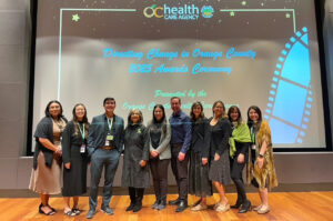Representatives from the OC Health Care Agency and OCDE celebrate student films at the regional Directing Change awards ceremony May 7. (Orange County Health Care Agency)
