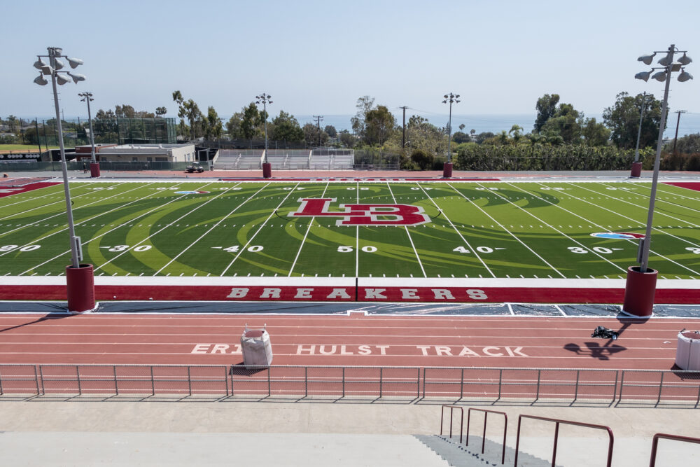 Laguna Beach High Schools stadium unveils new environmentally-friendly turf for its student athletes and community to enjoy. (Courtesy of the Laguna Beach Unified School District)
