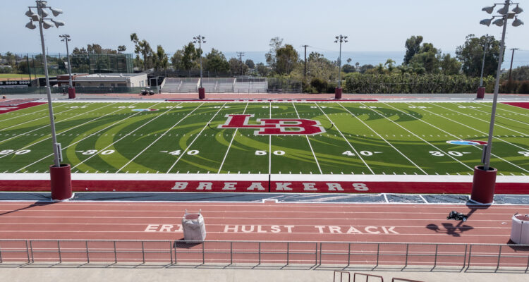 Laguna Beach High Schools stadium unveils new environmentally-friendly turf for its student athletes and community to enjoy. (Courtesy of the Laguna Beach Unified School District)