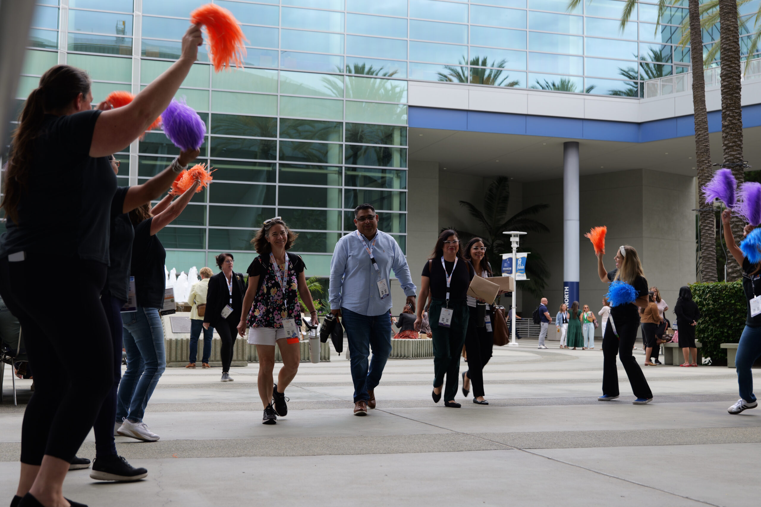 Attendees enter the arena at the Anaheim Convention Center for the 2025 CA MTSS Professional Learning Institute.