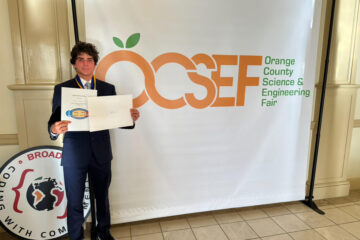 Corona Del Mar Middle School eighth-grader Sam Daniel Salhpour is named a finalist in the 2025 Thermo Fisher Scientific Junior Innovators Challenge for his project on renewable energy production. (Courtesy of Society for Science)