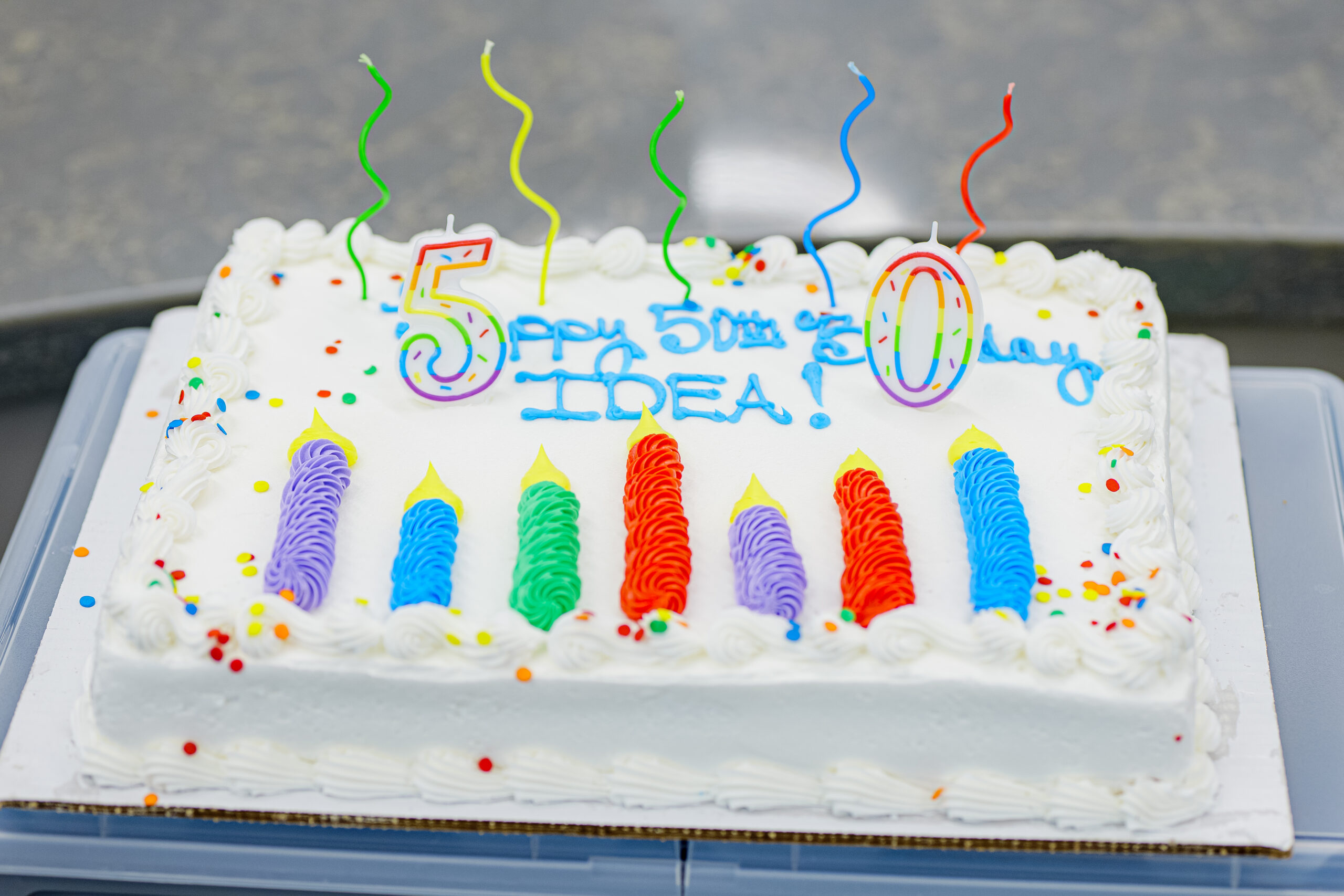 Staff from OCDE's Connections program celebrated the 50th anniversary of IDEA with cake at a staff development day on Oct. 24. 