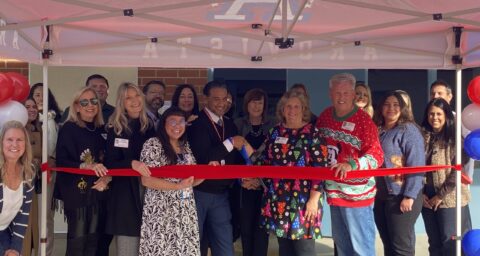 OCDE and Rady Children's Health representatives join Brea Olinda Unified officials to open the new WellSpace at Arovista Elementary Dec. 18.
