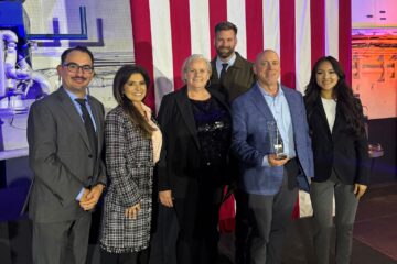 OCDE's Inside the Outdoors program and OC Waste & Recycling accept the Excellence in Recycling Public Education award at the National Waste & Recycling Industry Conference January 21. (Courtesy of OC Waste & Recycling)
