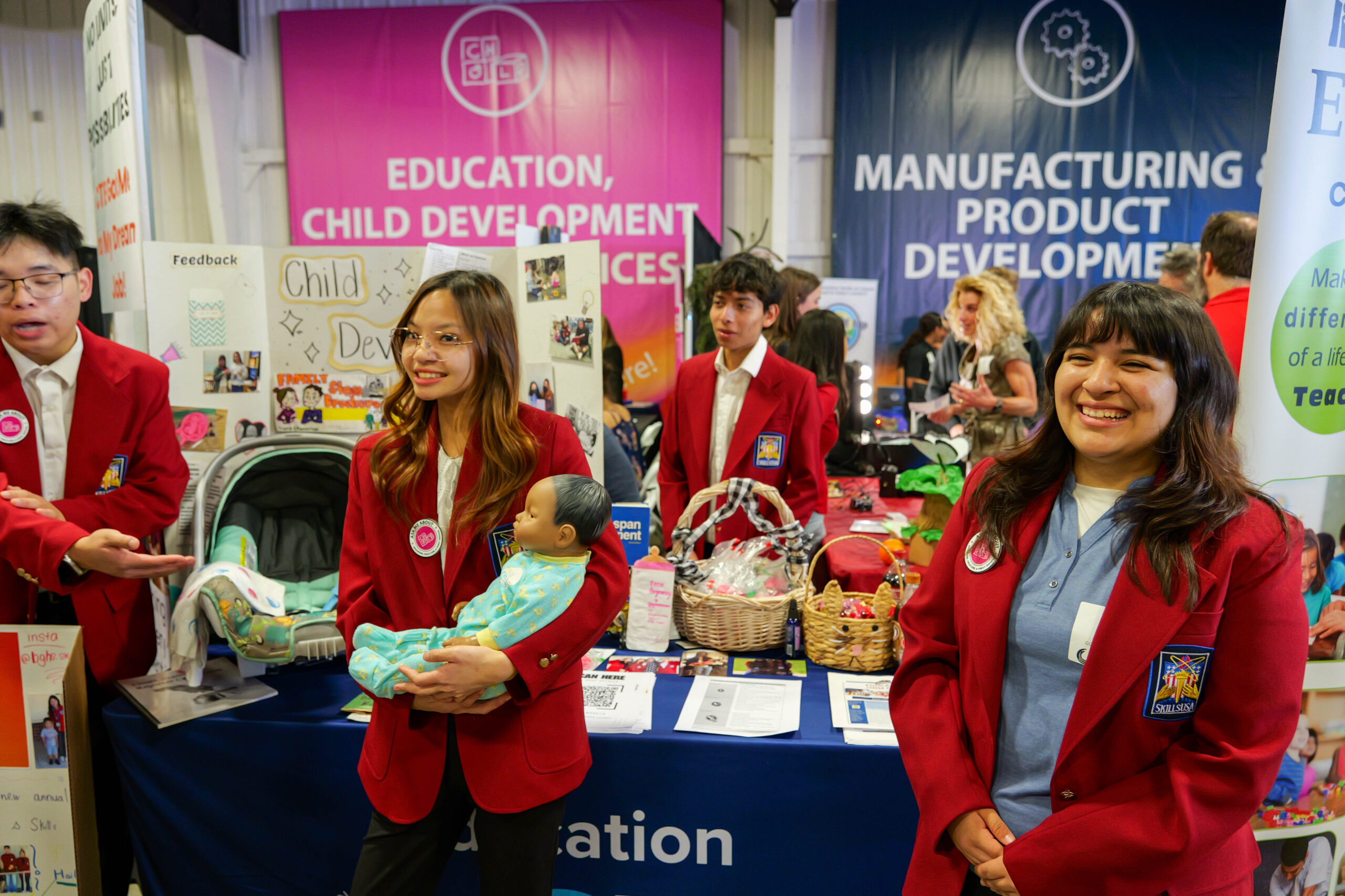 Garden Grove Unified students in the child development pathway show what they have learned in their career courses at the 11th annual OC Pathways Showcase last year. 