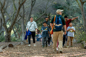 Students attend a field trip at the Shipley Nature Center with Inside the Outdoors staff and their families.