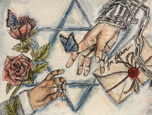 “Reaching for Love,” a first-place artwork by Brea Junior High School student Audrey Ho, was created for Chapman University’s Holocaust Art and Writing Contest.