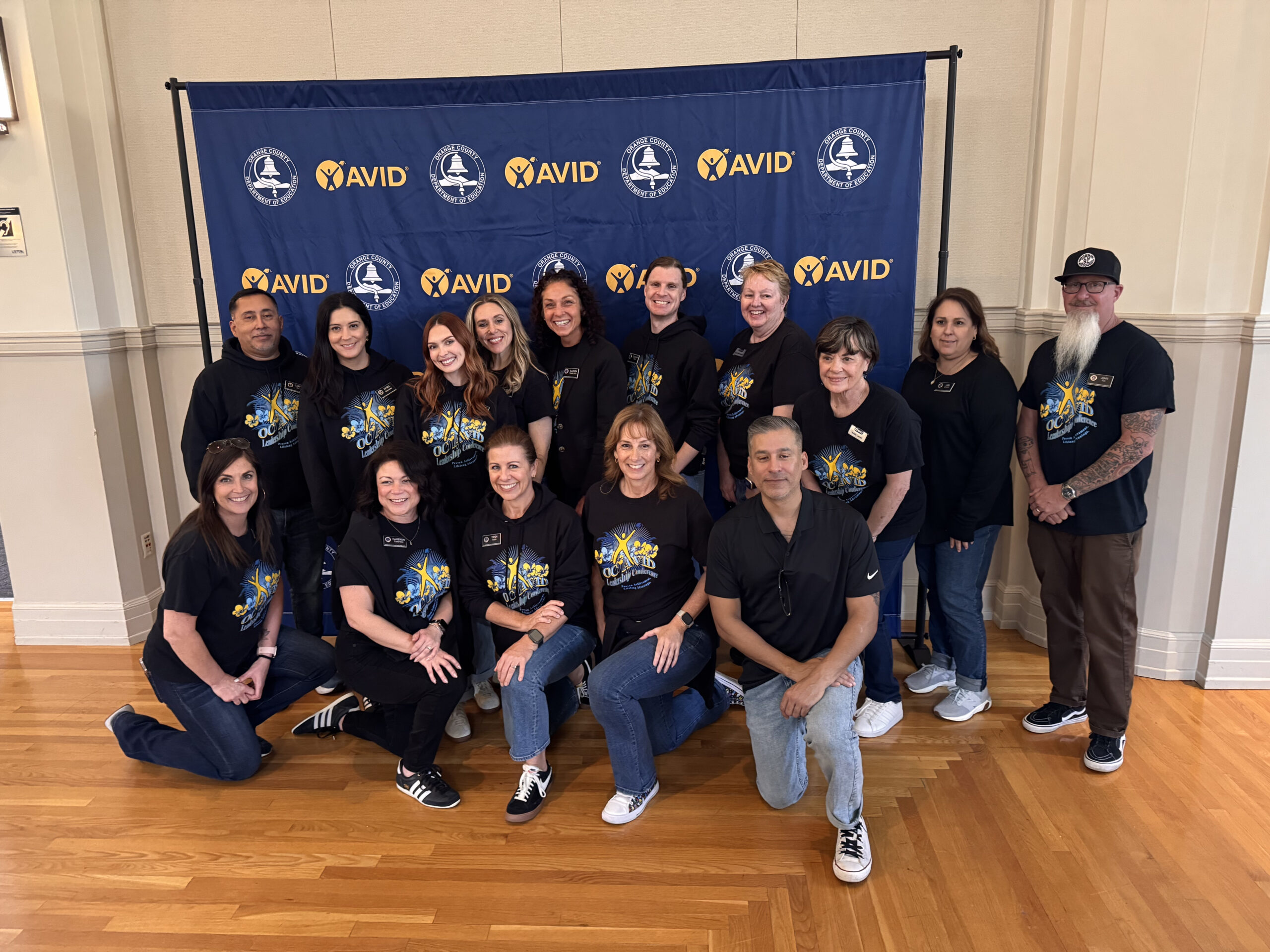 Members of the Orange County Department of Education’s Educational Services team pose for a group photo during the AVID 9th Grade Leadership Conference at Pomona College. 