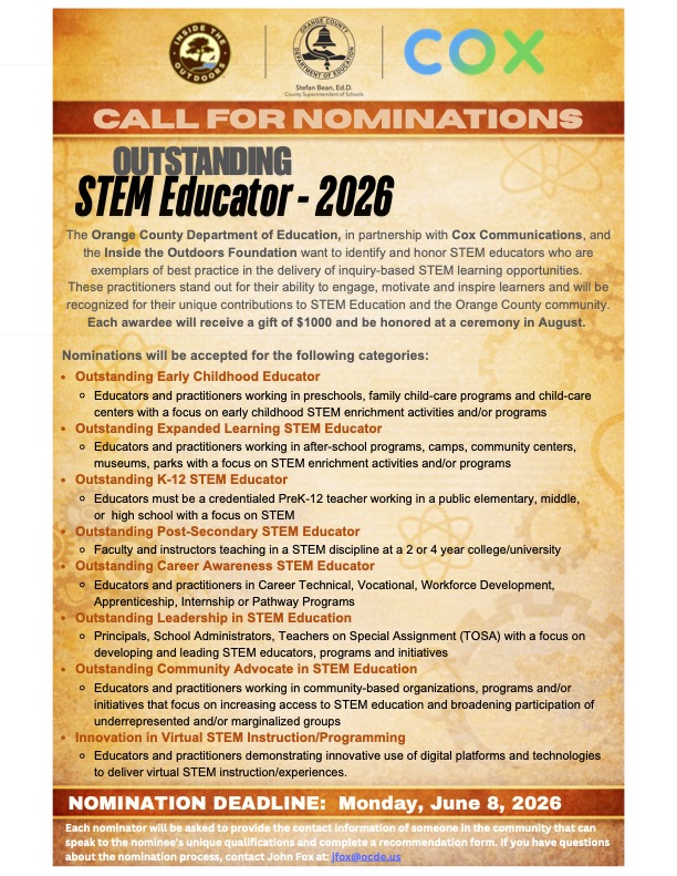 OSE Call For Nominations flier