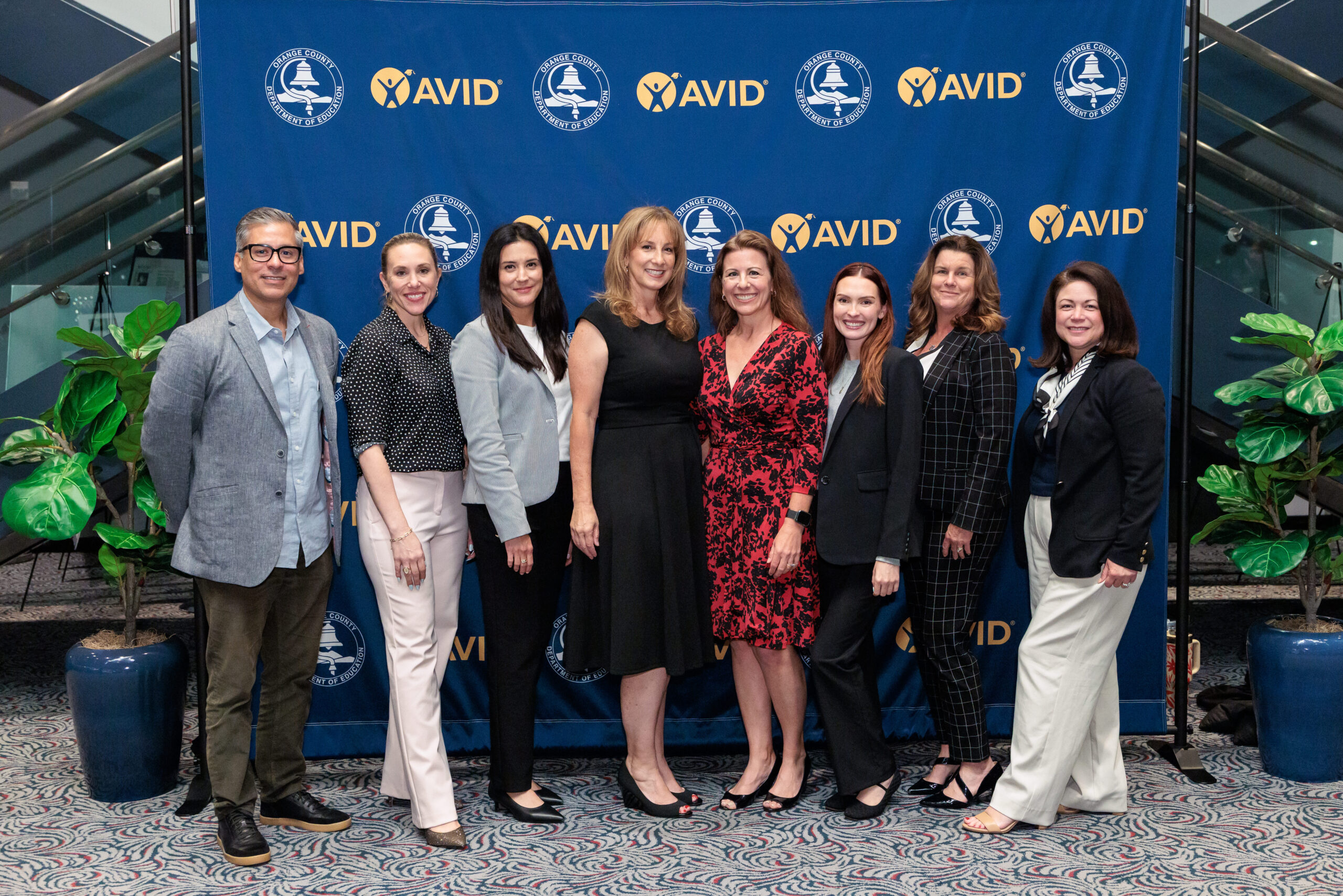 OCDE staff members pose for a group photo during the 2026 OC AVID Senior Standout Recognition and Scholarship Presentation.