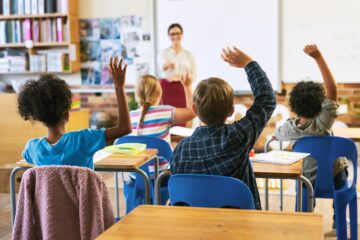Students sitting in classroom