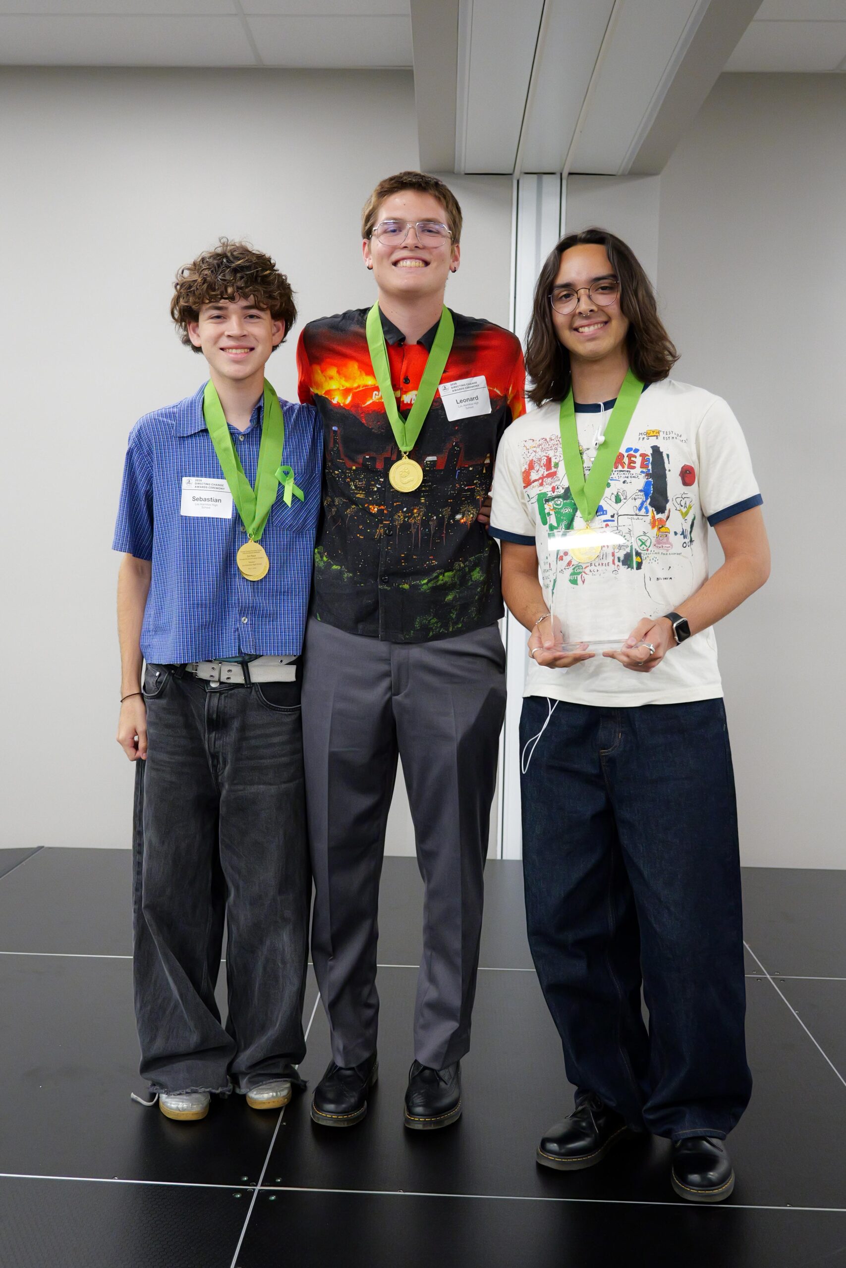 Los Alamitos High School students accept their first-place award at the OC Youth Choice Awards May 1.