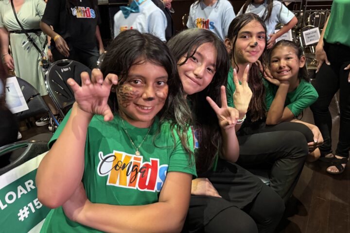 Students from Loara Elementary School in the Anaheim Elementary School District attend the 2026 Conga Kids Dance Championship at The Novo at L.A. Live in Los Angeles on May 7.