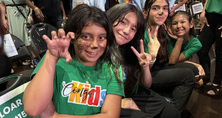 Students from Loara Elementary School in the Anaheim Elementary School District attend the 2026 Conga Kids Dance Championship at The Novo at L.A. Live in Los Angeles on May 7.