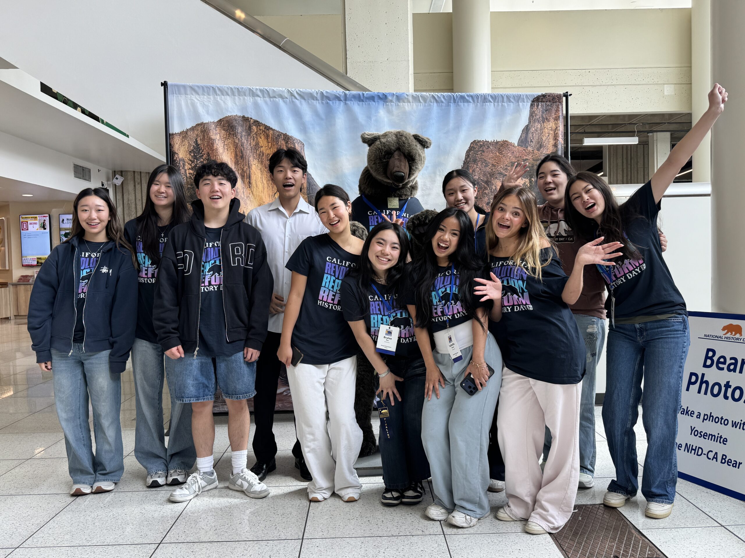 Orange County School of the Arts students celebrate their participation in the National History Day - California competition.