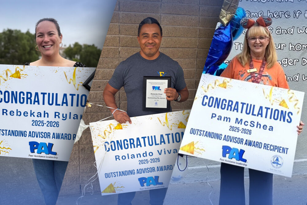 OCDE PAL team honors six campuses, three advisors for building positive school environments