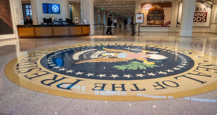 Interior shot of the Richard Nixon Presidential Library and Museum