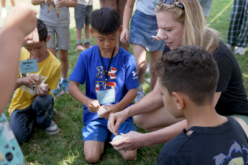 Students participate in an outdoor hands-on activity during the Tustin Summer Academy, which offers a variety of enrichment classes for elementary and middle school students.