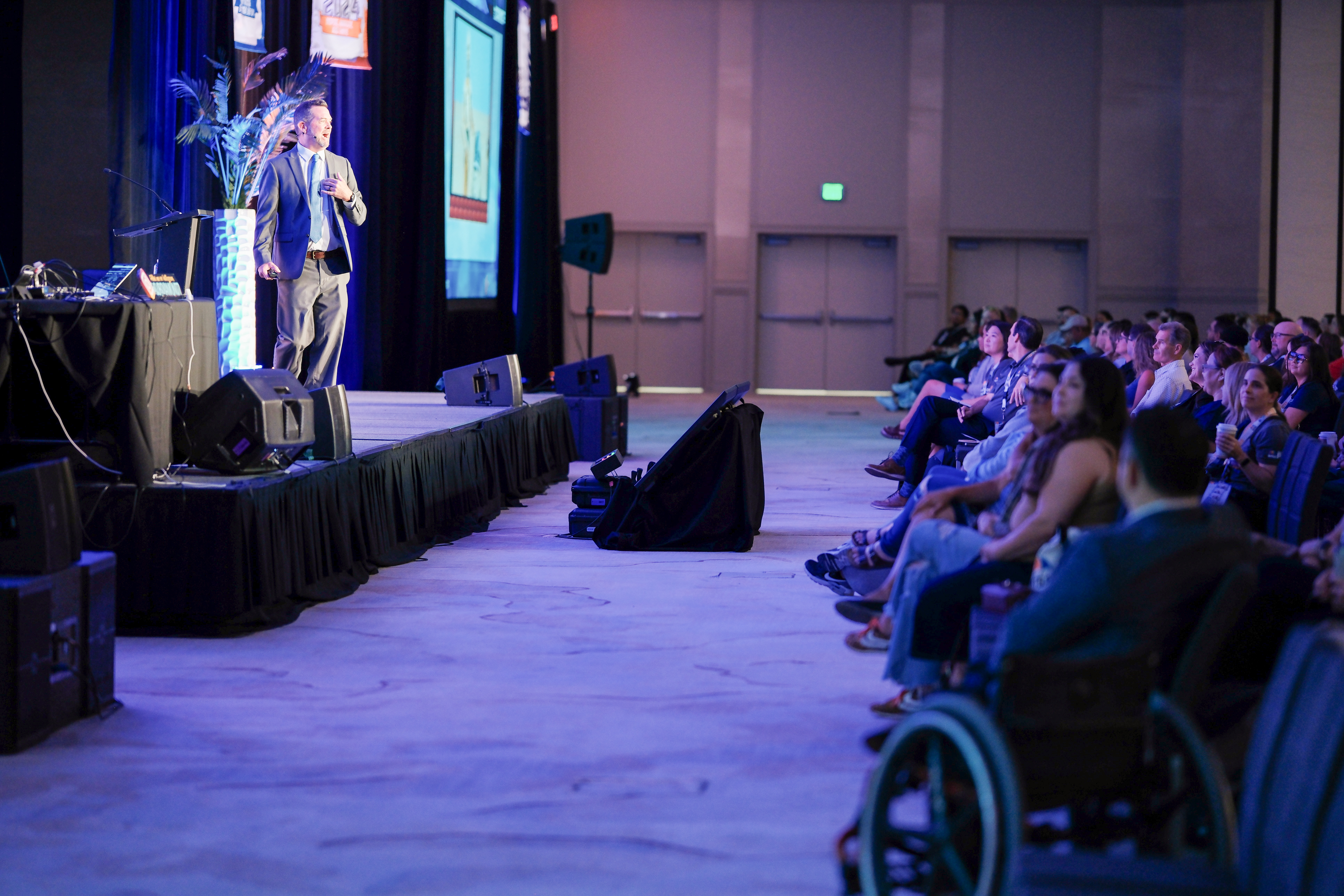 Author, educator and futurist Brad Waid speaks during the California Multi-Tiered System of Supports Professional Learning Institute in Anaheim. Waid explored innovation, artificial intelligence and the future of learning.