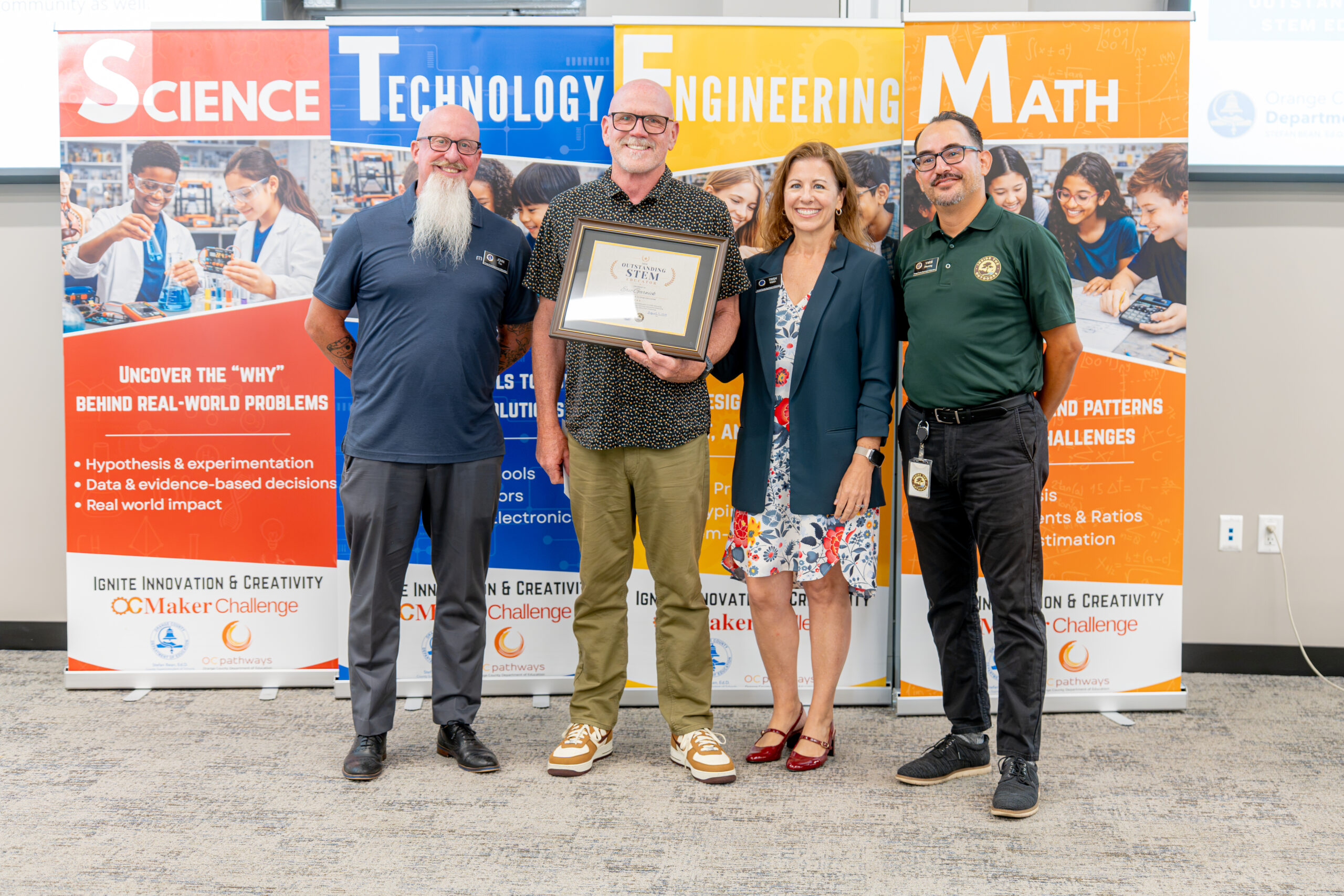 Eric Garwick of Robert M. Pyles STEM Academy in the Magnolia School District receives an Outstanding K-12 STEM Educator Award.